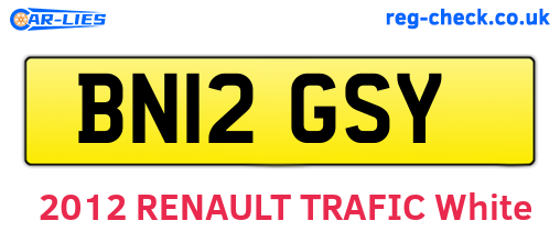 BN12GSY are the vehicle registration plates.