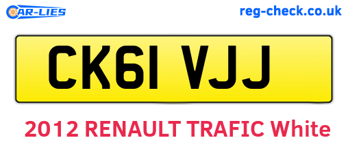 CK61VJJ are the vehicle registration plates.