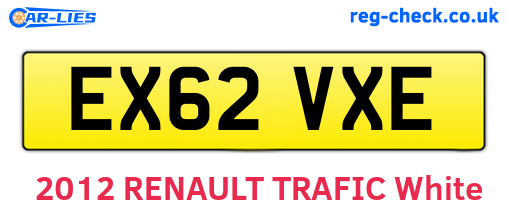 EX62VXE are the vehicle registration plates.