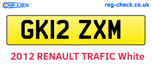 GK12ZXM are the vehicle registration plates.
