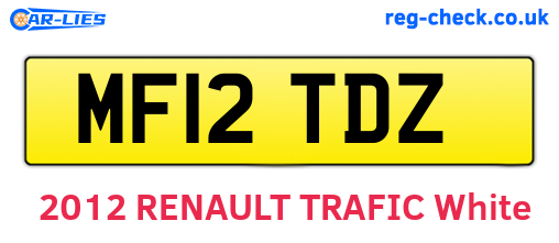 MF12TDZ are the vehicle registration plates.