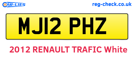 MJ12PHZ are the vehicle registration plates.