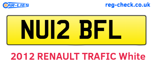 NU12BFL are the vehicle registration plates.