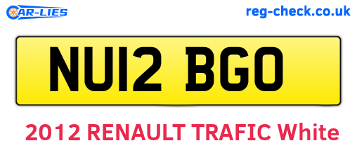 NU12BGO are the vehicle registration plates.