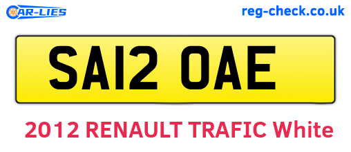 SA12OAE are the vehicle registration plates.