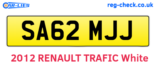 SA62MJJ are the vehicle registration plates.