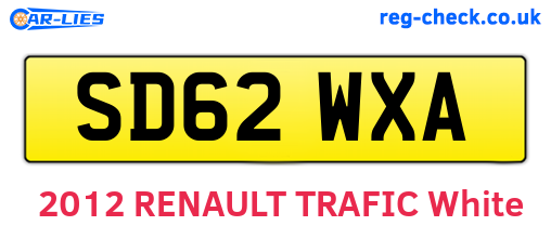 SD62WXA are the vehicle registration plates.