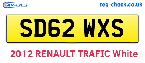 SD62WXS are the vehicle registration plates.