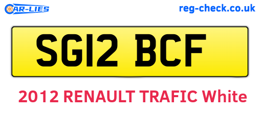 SG12BCF are the vehicle registration plates.