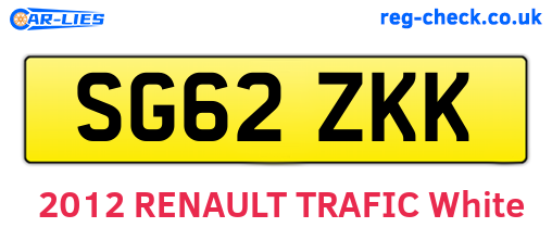 SG62ZKK are the vehicle registration plates.