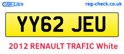 YY62JEU are the vehicle registration plates.