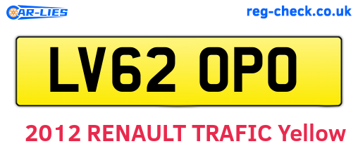 LV62OPO are the vehicle registration plates.