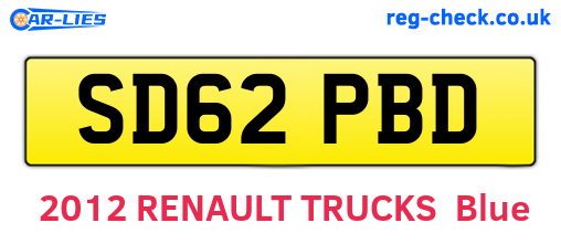 SD62PBD are the vehicle registration plates.