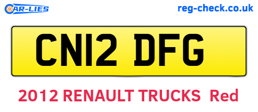 CN12DFG are the vehicle registration plates.