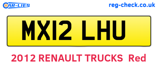 MX12LHU are the vehicle registration plates.