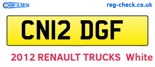 CN12DGF are the vehicle registration plates.