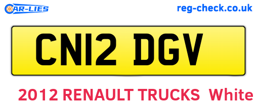 CN12DGV are the vehicle registration plates.