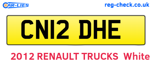 CN12DHE are the vehicle registration plates.