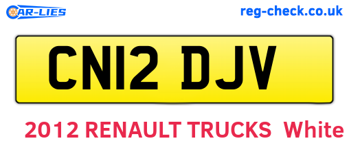 CN12DJV are the vehicle registration plates.