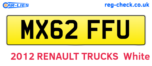 MX62FFU are the vehicle registration plates.