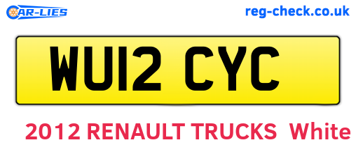 WU12CYC are the vehicle registration plates.
