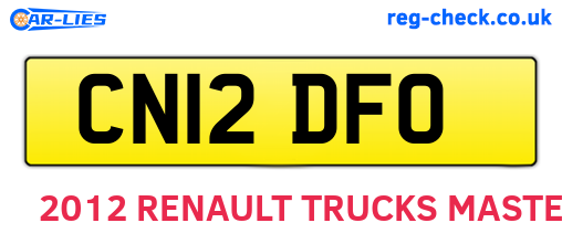 CN12DFO are the vehicle registration plates.