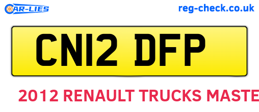 CN12DFP are the vehicle registration plates.