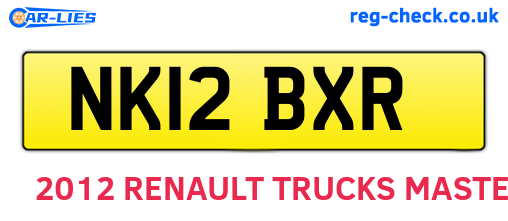 NK12BXR are the vehicle registration plates.