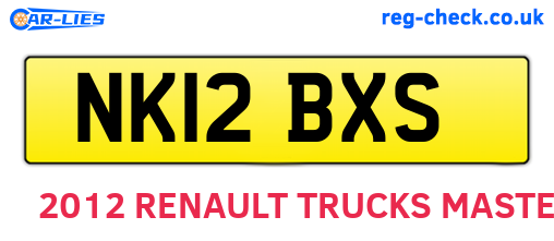 NK12BXS are the vehicle registration plates.