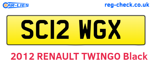 SC12WGX are the vehicle registration plates.
