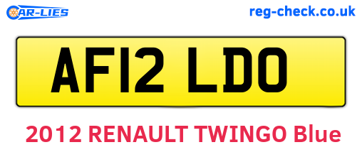 AF12LDO are the vehicle registration plates.