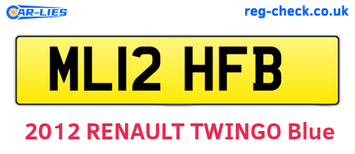 ML12HFB are the vehicle registration plates.