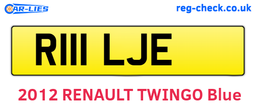 R111LJE are the vehicle registration plates.
