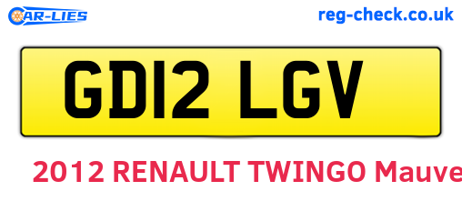 GD12LGV are the vehicle registration plates.