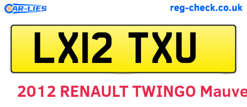 LX12TXU are the vehicle registration plates.