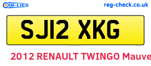 SJ12XKG are the vehicle registration plates.