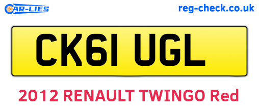 CK61UGL are the vehicle registration plates.