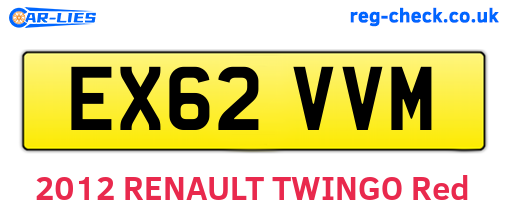 EX62VVM are the vehicle registration plates.