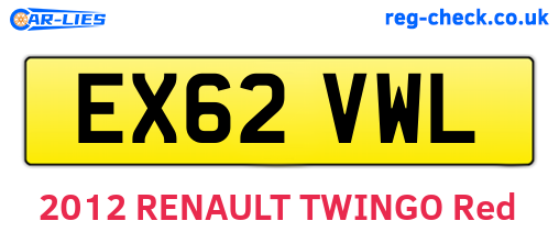 EX62VWL are the vehicle registration plates.