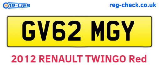 GV62MGY are the vehicle registration plates.