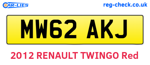 MW62AKJ are the vehicle registration plates.