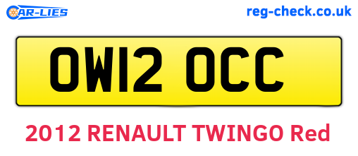 OW12OCC are the vehicle registration plates.