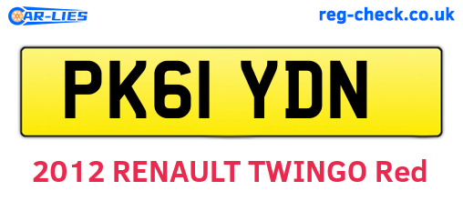 PK61YDN are the vehicle registration plates.