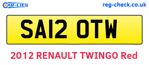 SA12OTW are the vehicle registration plates.