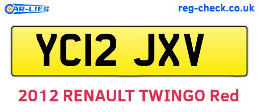 YC12JXV are the vehicle registration plates.