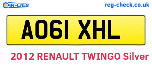 AO61XHL are the vehicle registration plates.