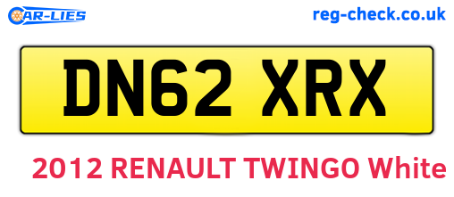 DN62XRX are the vehicle registration plates.