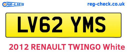 LV62YMS are the vehicle registration plates.
