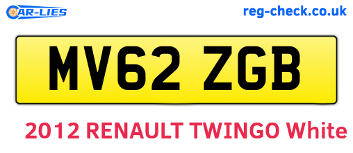 MV62ZGB are the vehicle registration plates.