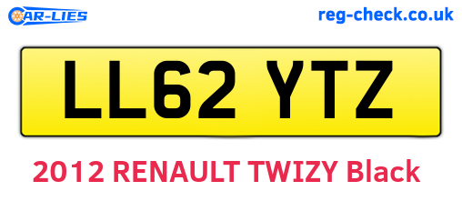 LL62YTZ are the vehicle registration plates.